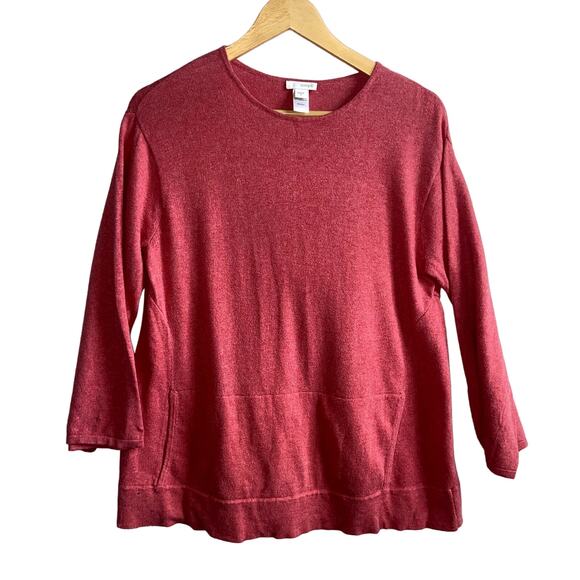 Pure J Jill Crewneck Pocket Sweater Cotton Cashmere Size Small - Picture 1 of 5